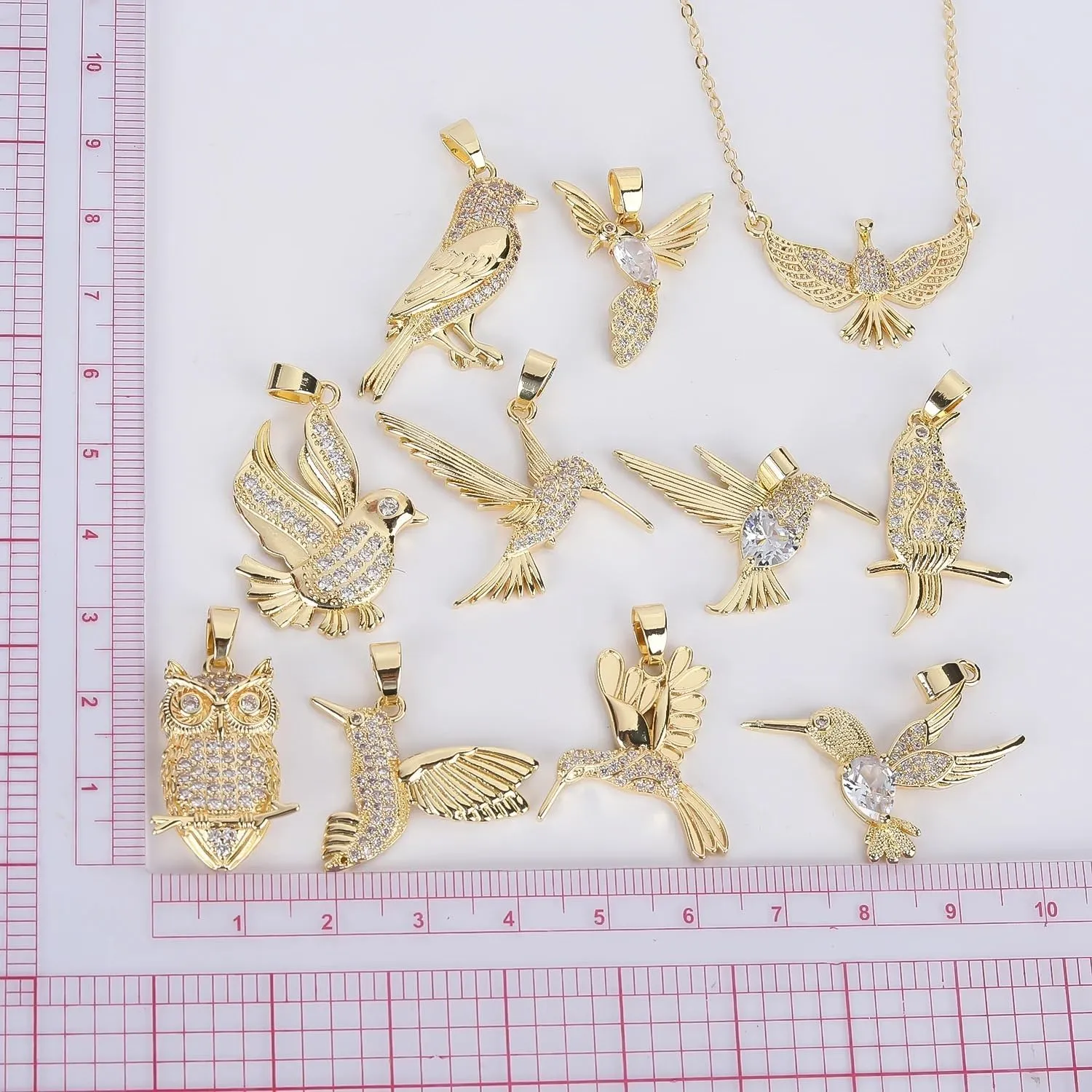 14K Filled Gold Hummingbird Necklace For Women, Swallow Hummingbird Necklaces Chain Birds Animal Pendant Necklaces, Cute Animal Jewelry