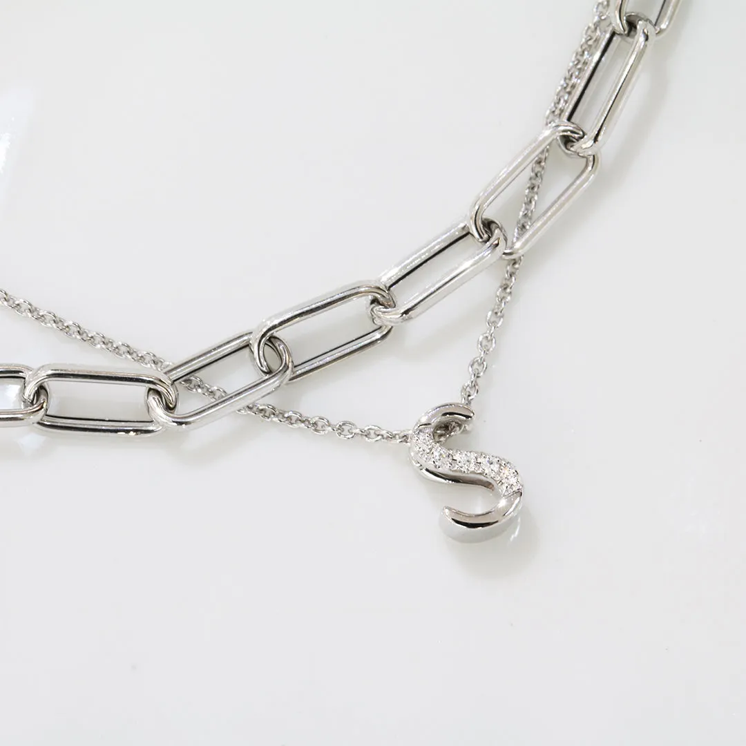 18k Gold Paper Clip Chain Necklace (White/Rose/Yellow Gold)