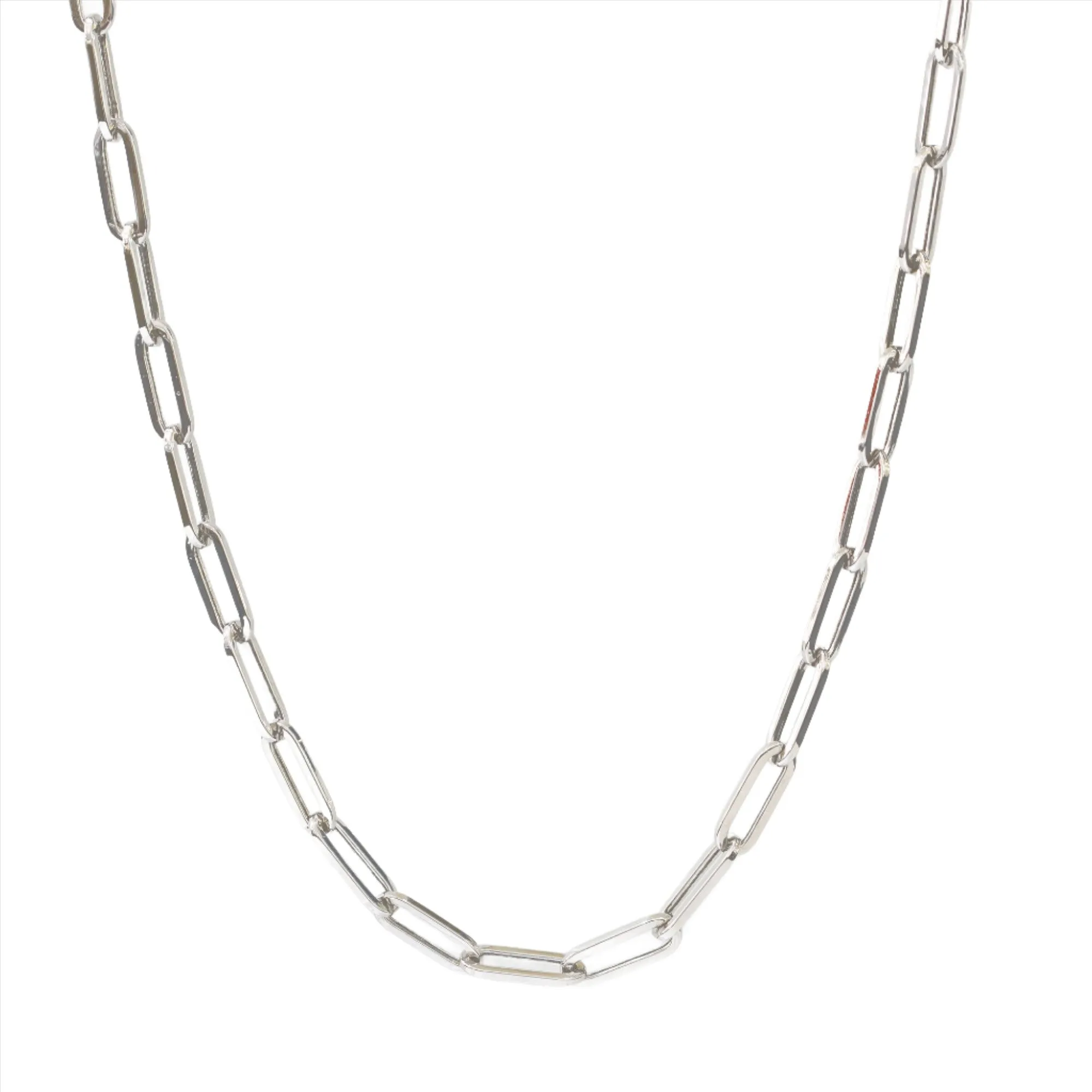 18k Gold Paper Clip Chain Necklace (White/Rose/Yellow Gold)