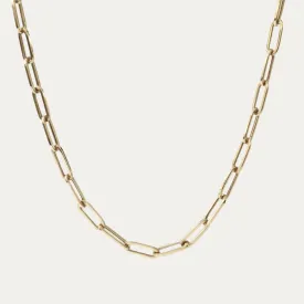 18k Gold Paper Clip Chain Necklace (White/Rose/Yellow Gold)