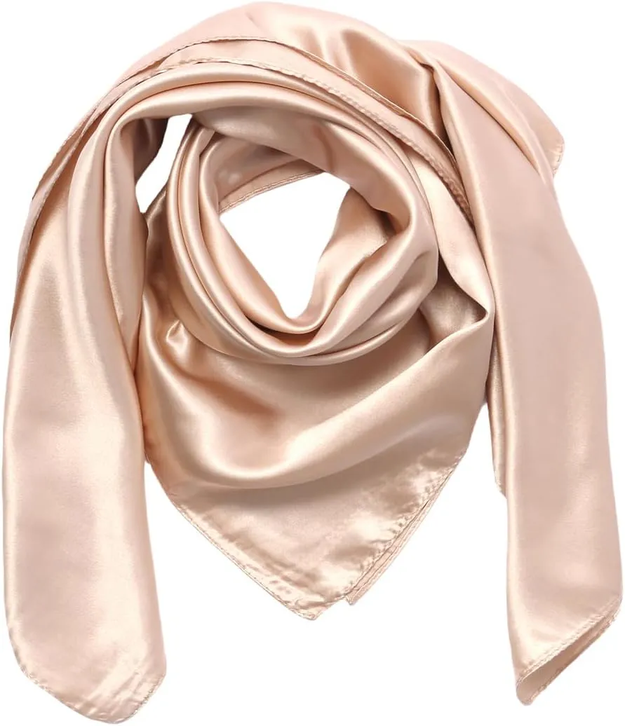 35 Large Square Satin Head Scarf - 3Pcs Silk Like Head Scarves Silk Bandana Satin Hair Scarf Head Wraps For Women