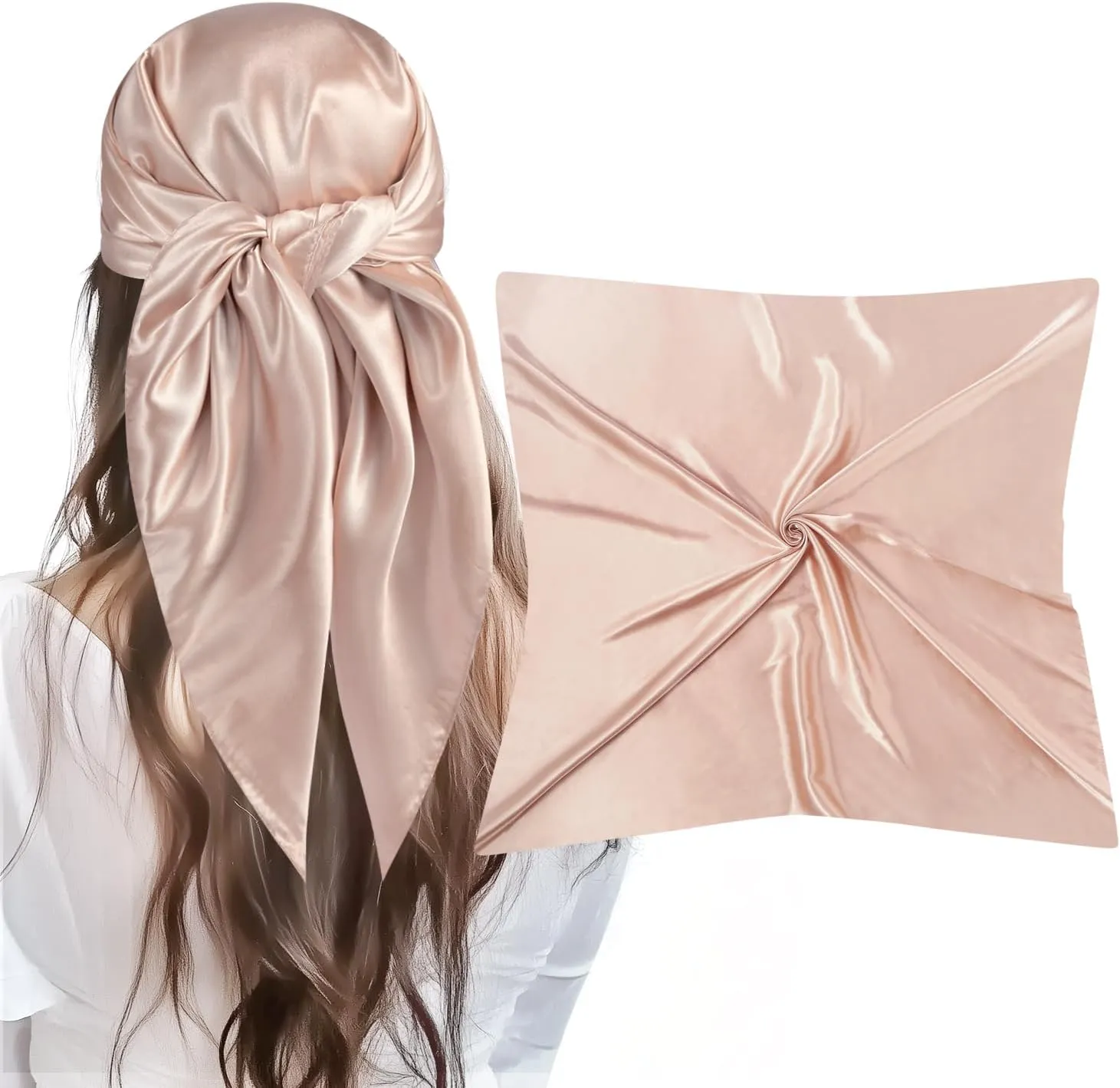 35 Large Square Satin Head Scarf - 3Pcs Silk Like Head Scarves Silk Bandana Satin Hair Scarf Head Wraps For Women
