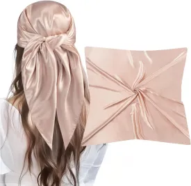 35 Large Square Satin Head Scarf - 3Pcs Silk Like Head Scarves Silk Bandana Satin Hair Scarf Head Wraps For Women