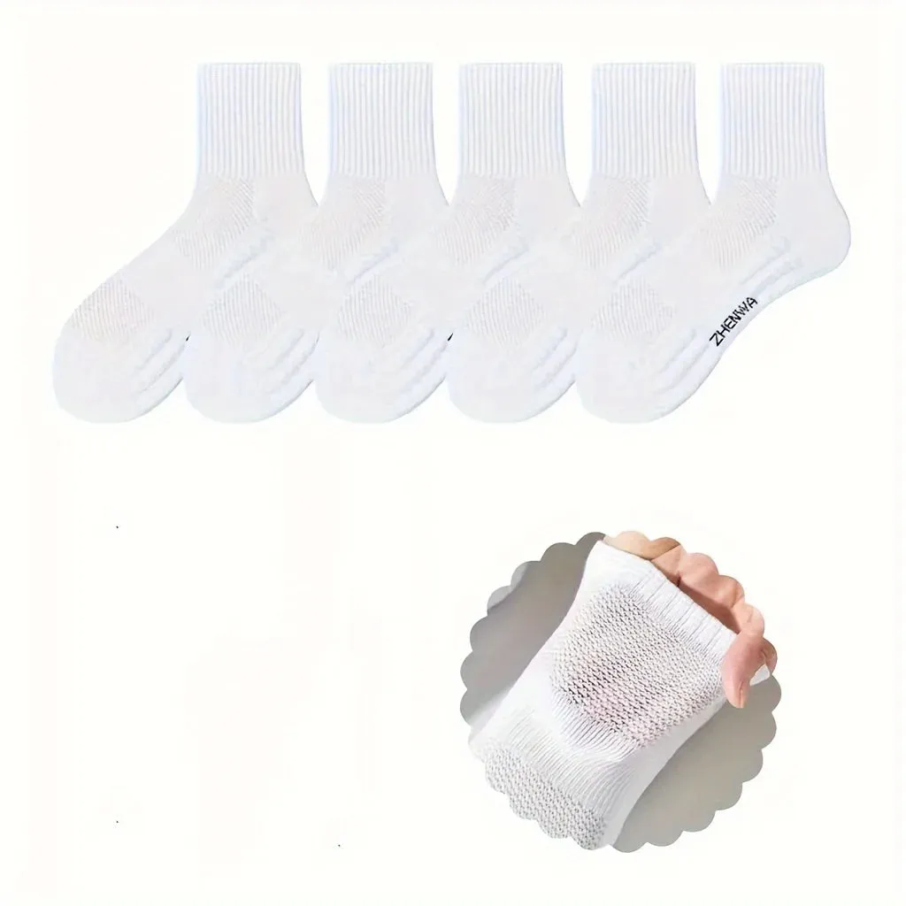 5-Pair Comfort Sock Set - Breathable, Odor-Resistant, and Stylish