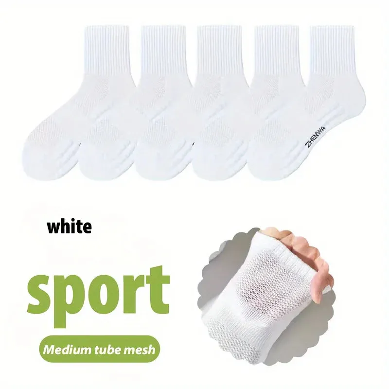 5-Pair Comfort Sock Set - Breathable, Odor-Resistant, and Stylish