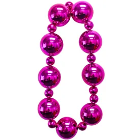 54" 40/100mm Hot Pink Big Balls Necklace (Each)