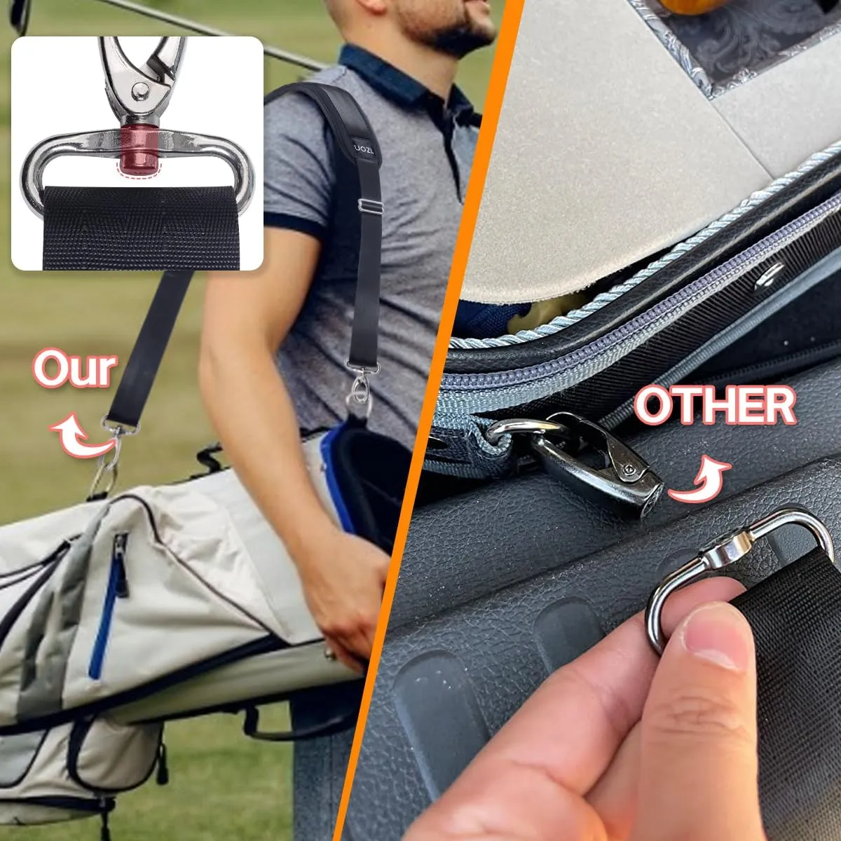59 Inch Shoulder Straps, Soft with Ultra-Thick Fixed Shoulder Pad, Two Way Independently Adjustable Buckle Replacement Straps for Laptop Bag Messenger Bag Tool Bag Luggage,Black