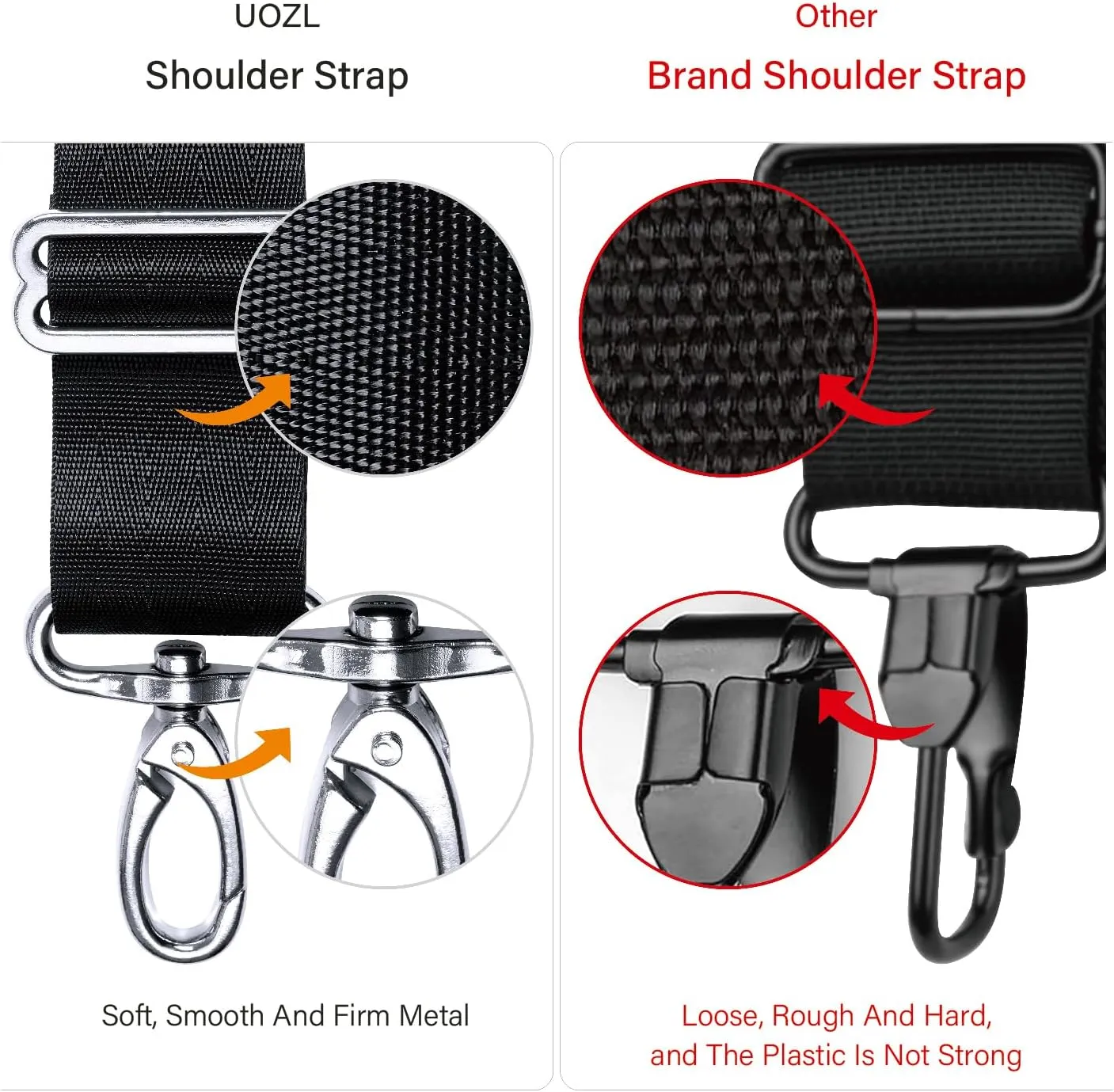59 Inch Shoulder Straps, Soft with Ultra-Thick Fixed Shoulder Pad, Two Way Independently Adjustable Buckle Replacement Straps for Laptop Bag Messenger Bag Tool Bag Luggage,Black