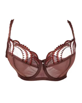855304 Evocative Edge Lace Marron Demi Underwire Bra