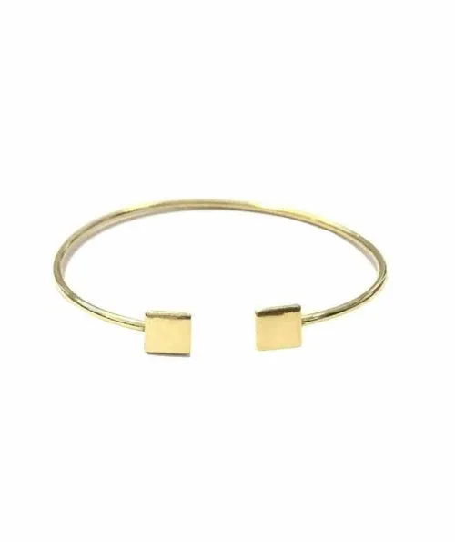 Adjustable Simple Geometric Bracelet in Gold or Silver - Handmade in England, Hypoallergenic Brass Jewelry