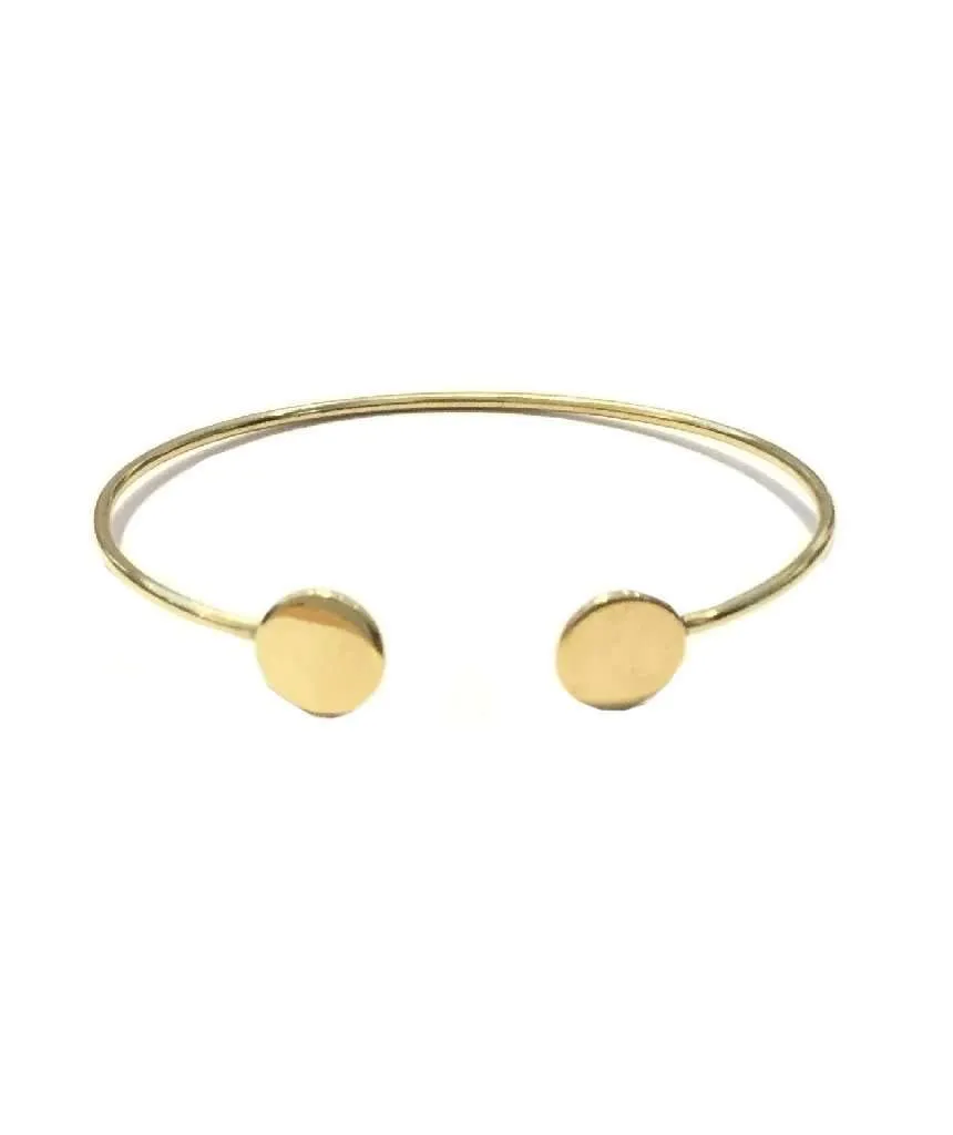 Adjustable Simple Geometric Bracelet in Gold or Silver - Handmade in England, Hypoallergenic Brass Jewelry