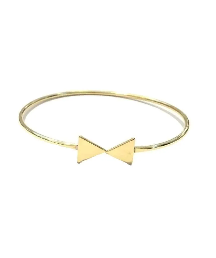 Adjustable Simple Geometric Bracelet in Gold or Silver - Handmade in England, Hypoallergenic Brass Jewelry