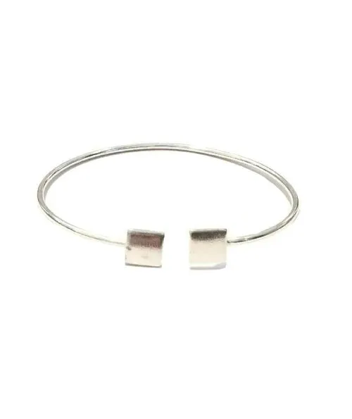Adjustable Simple Geometric Bracelet in Gold or Silver - Handmade in England, Hypoallergenic Brass Jewelry