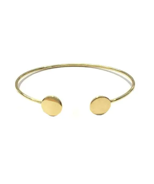 Adjustable Simple Geometric Bracelet in Gold or Silver - Handmade in England, Hypoallergenic Brass Jewelry