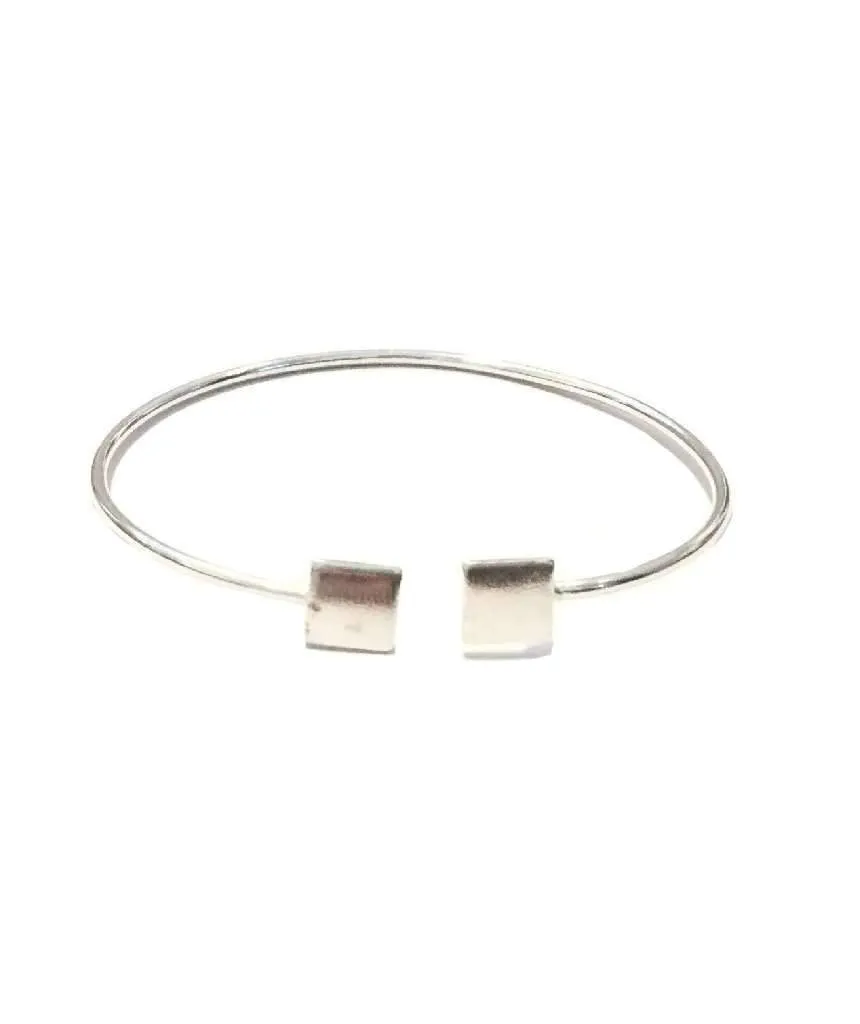 Adjustable Simple Geometric Bracelet in Gold or Silver - Handmade in England, Hypoallergenic Brass Jewelry