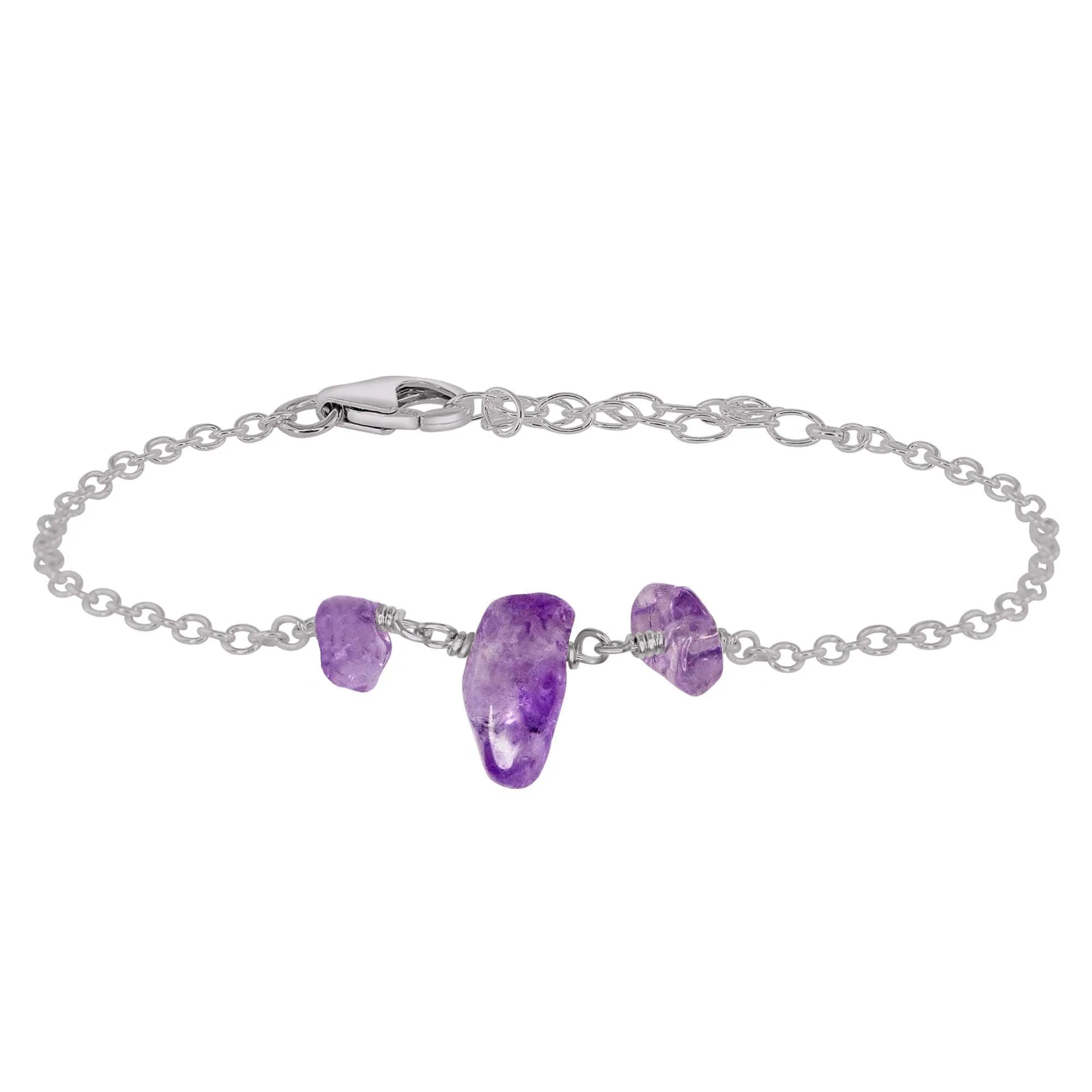 Amethyst Beaded Chain Bracelet
