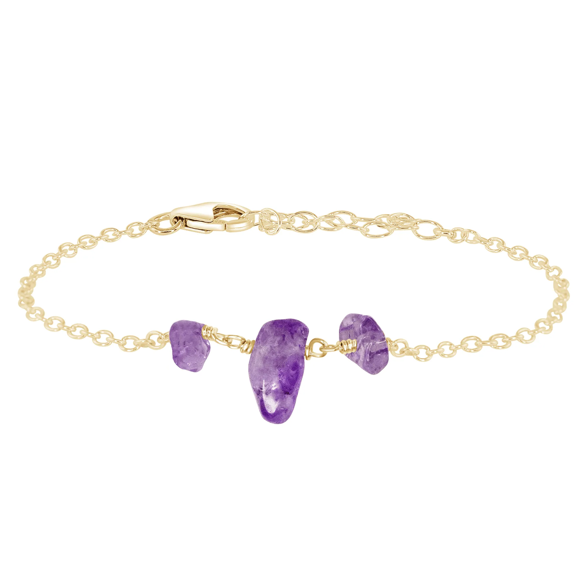 Amethyst Beaded Chain Bracelet