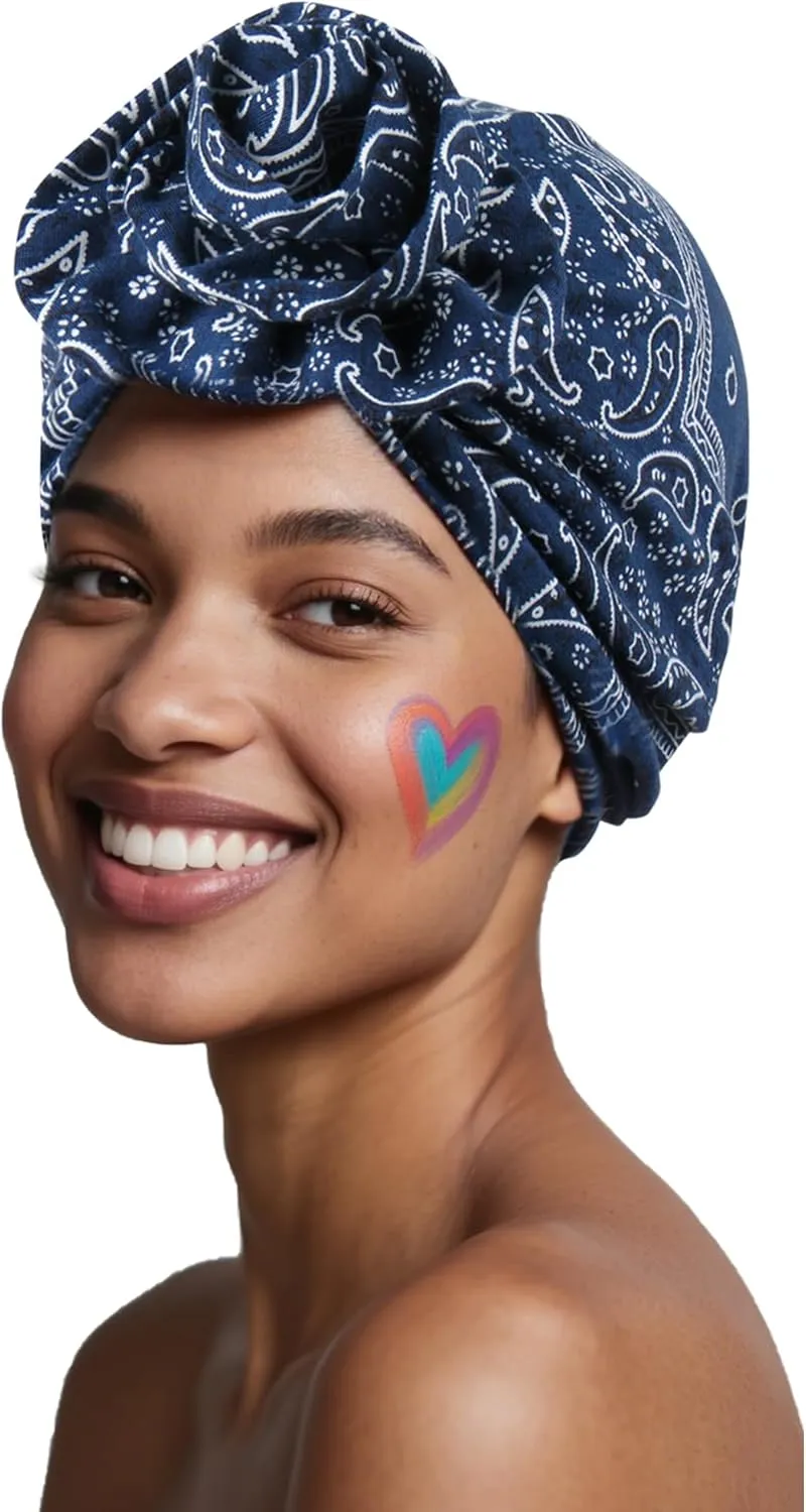 Babalet Turbans for Women Pre Tied 3D Flower Knot Head Wraps Paisley Headwear Cap Boho Fashion Beanie Cancer Chemo Bonnet