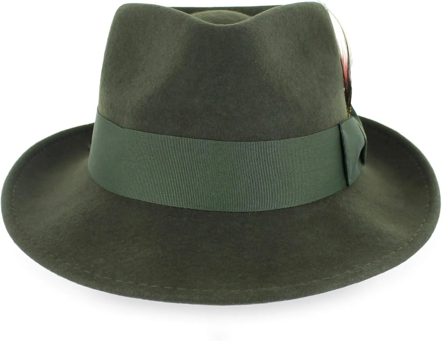 Belfry Gangster 100% Wool Stain Resistant Crushable Dress Fedora in Black Grey Navy Brown Pecan