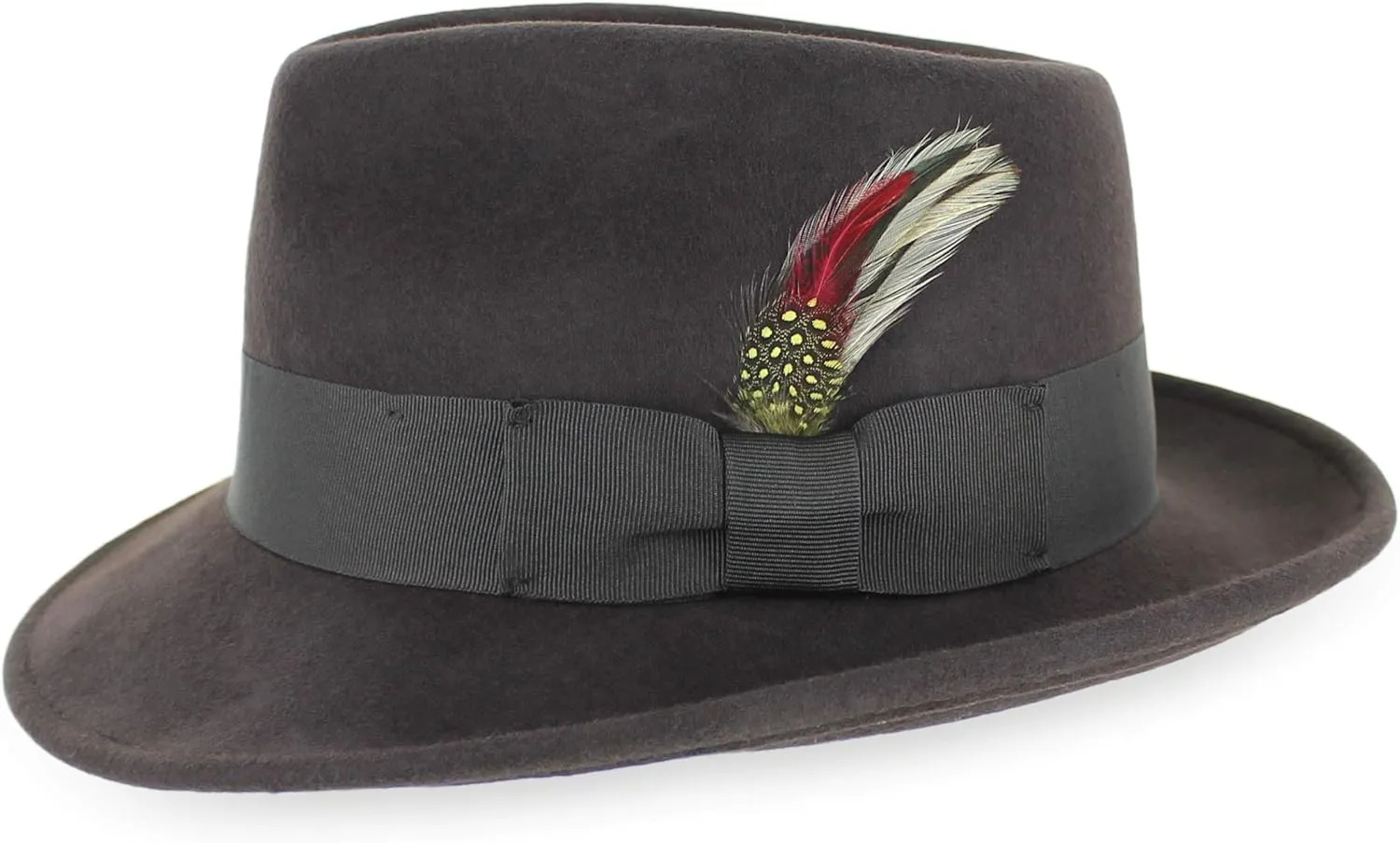 Belfry Gangster 100% Wool Stain Resistant Crushable Dress Fedora in Black Grey Navy Brown Pecan
