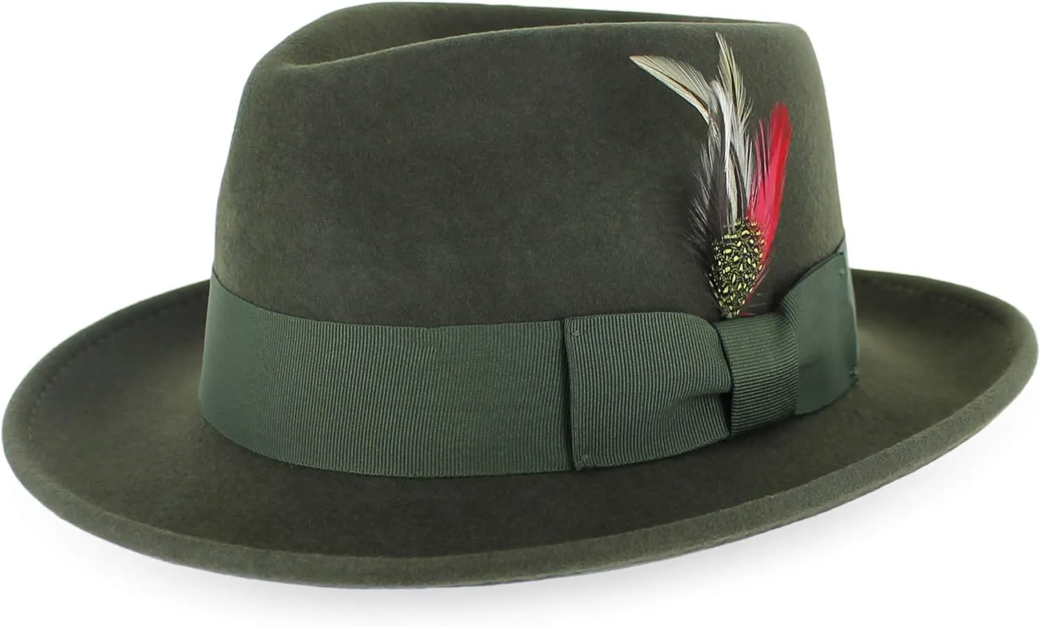 Belfry Gangster 100% Wool Stain Resistant Crushable Dress Fedora in Black Grey Navy Brown Pecan