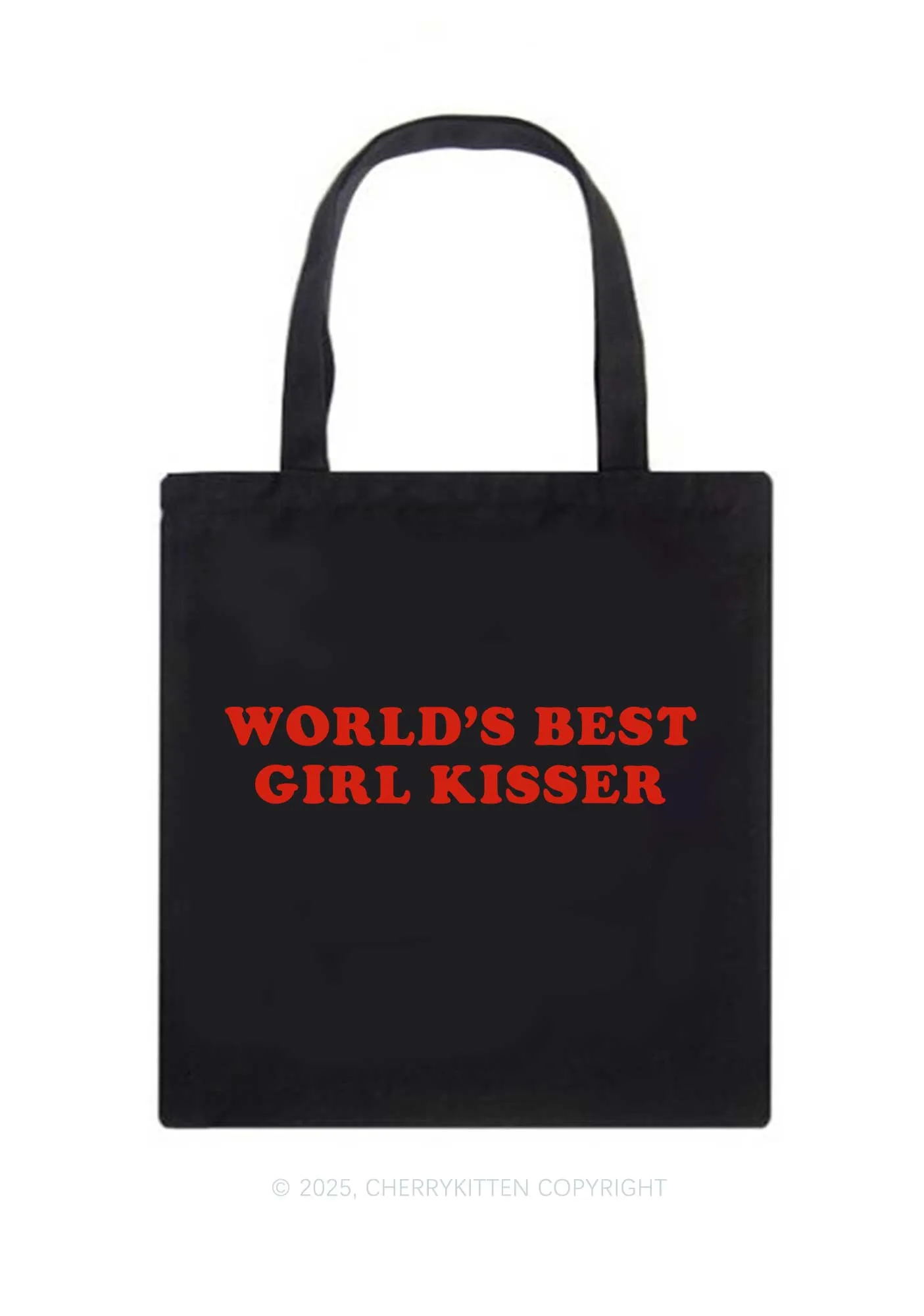 Best Girl Kisser Pride Y2K Canvas Tote Bag Cherrykitten