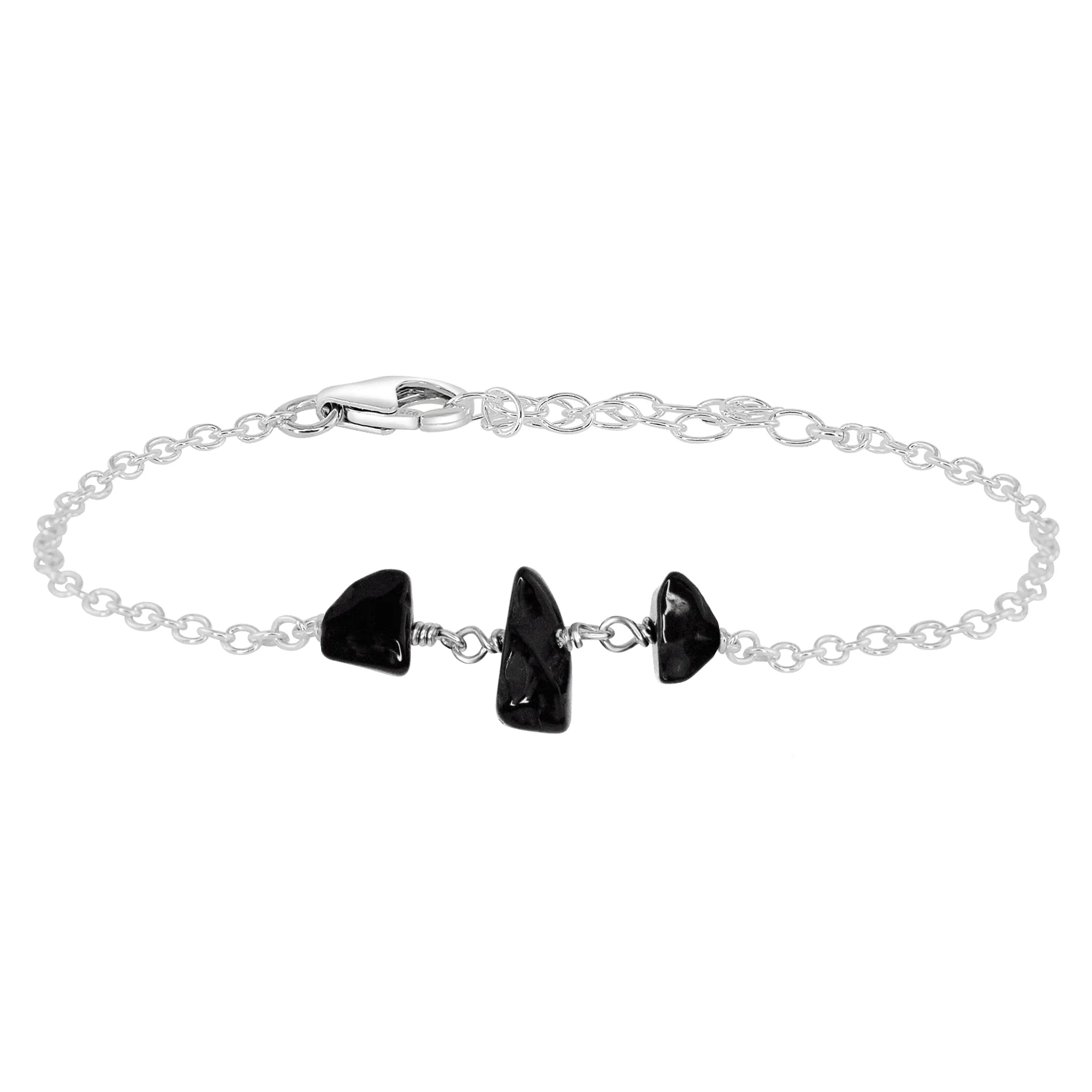 Black Onyx Beaded Chain Bracelet