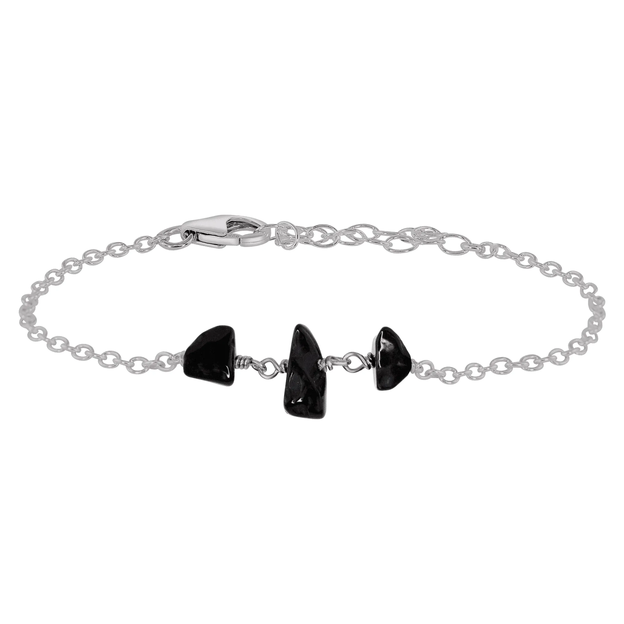 Black Onyx Beaded Chain Bracelet