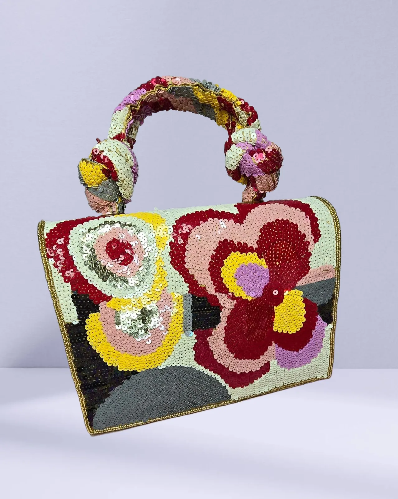 Black Velvet Beaded Clutch Purse: Elegant Sequin Party Bag
