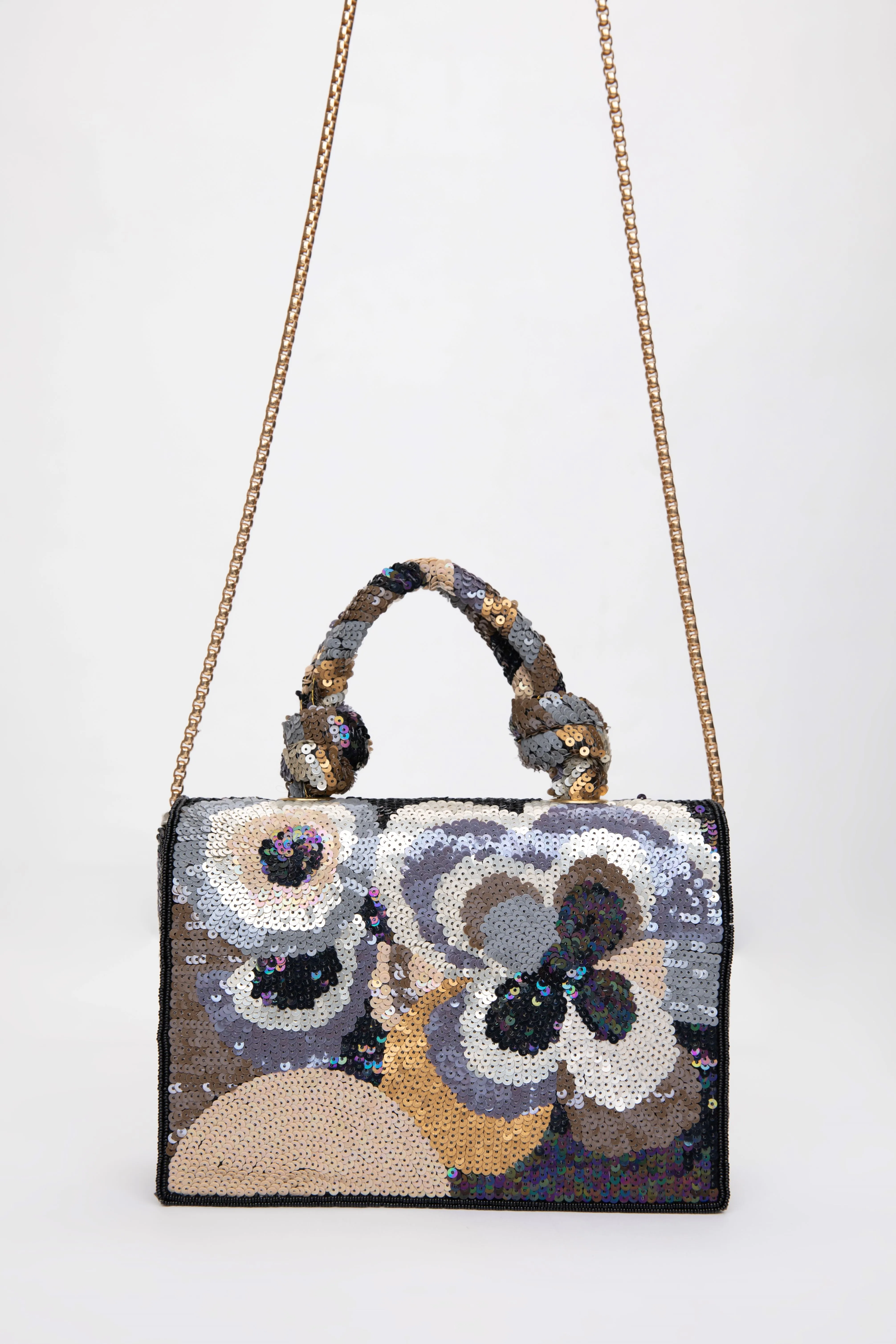 Black Velvet Beaded Clutch Purse: Elegant Sequin Party Bag