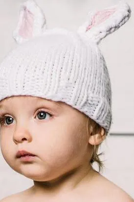 Blueberry Hill - White Pink Bunny Hat