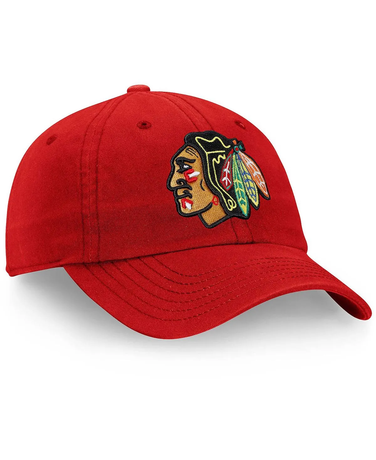 Chicago Blackhawks Men's Red Adjustable Logo Baseball Cap Core Primary Fanatics