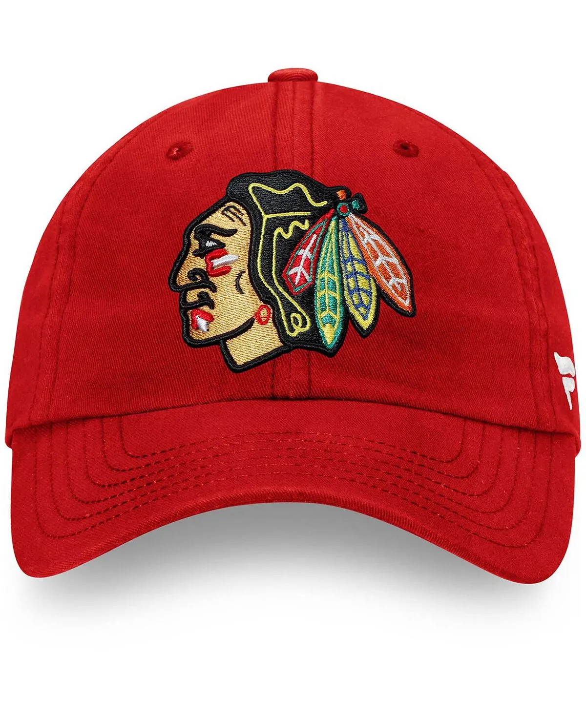 Chicago Blackhawks Men's Red Adjustable Logo Baseball Cap Core Primary Fanatics