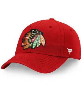 Chicago Blackhawks Men's Red Adjustable Logo Baseball Cap Core Primary Fanatics