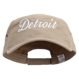 City of Detroit Embroidered Big Size Trendy Army Style Cap
