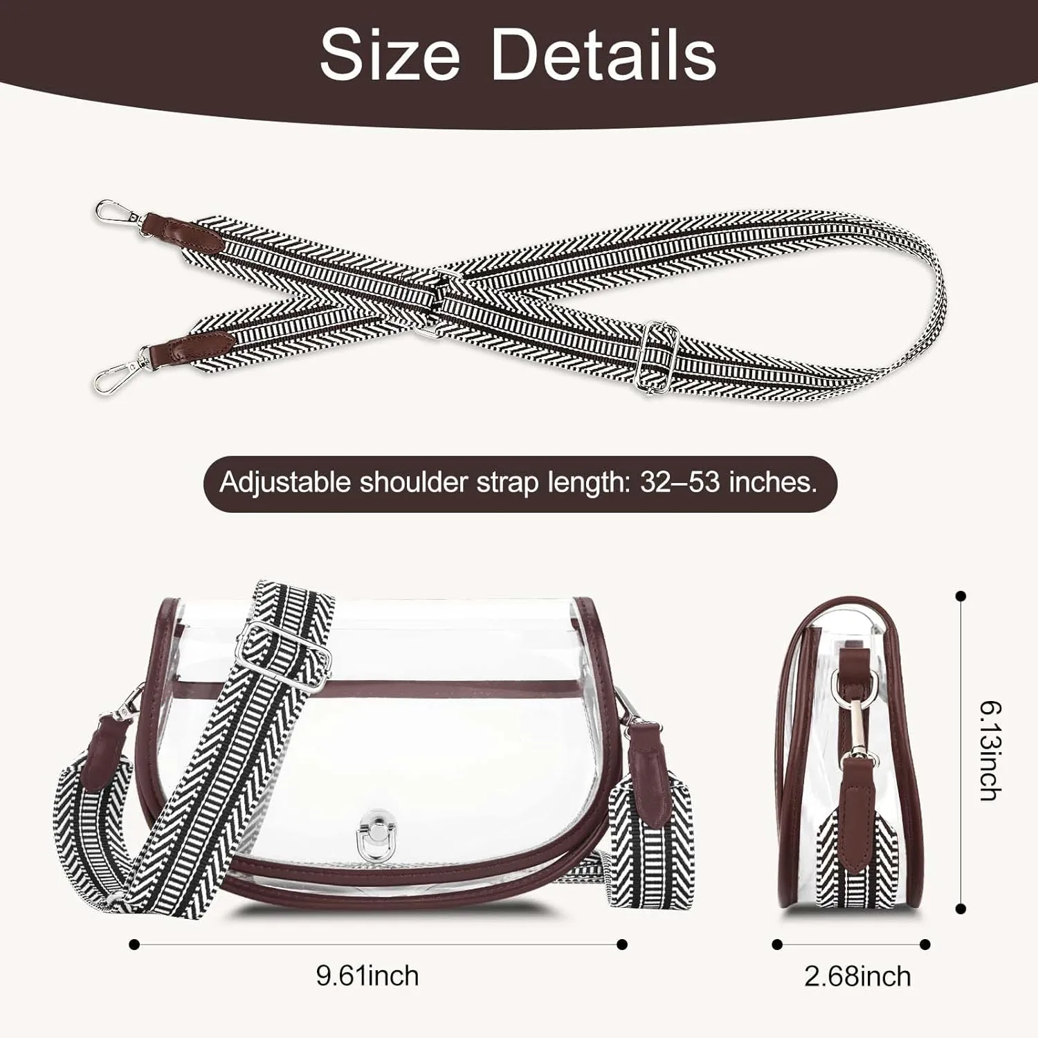 Clear Crossbody Bag Stadium Approved for Womenclear Bags for Stadium Events,clear Purse for Concerts