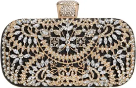 Covelin Women's Rhinestone Decorated Evening Bag, Tote Shoulder Crossbody Handbag with Chain