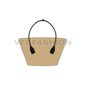 Crochet Tote Bag Flat Sketch