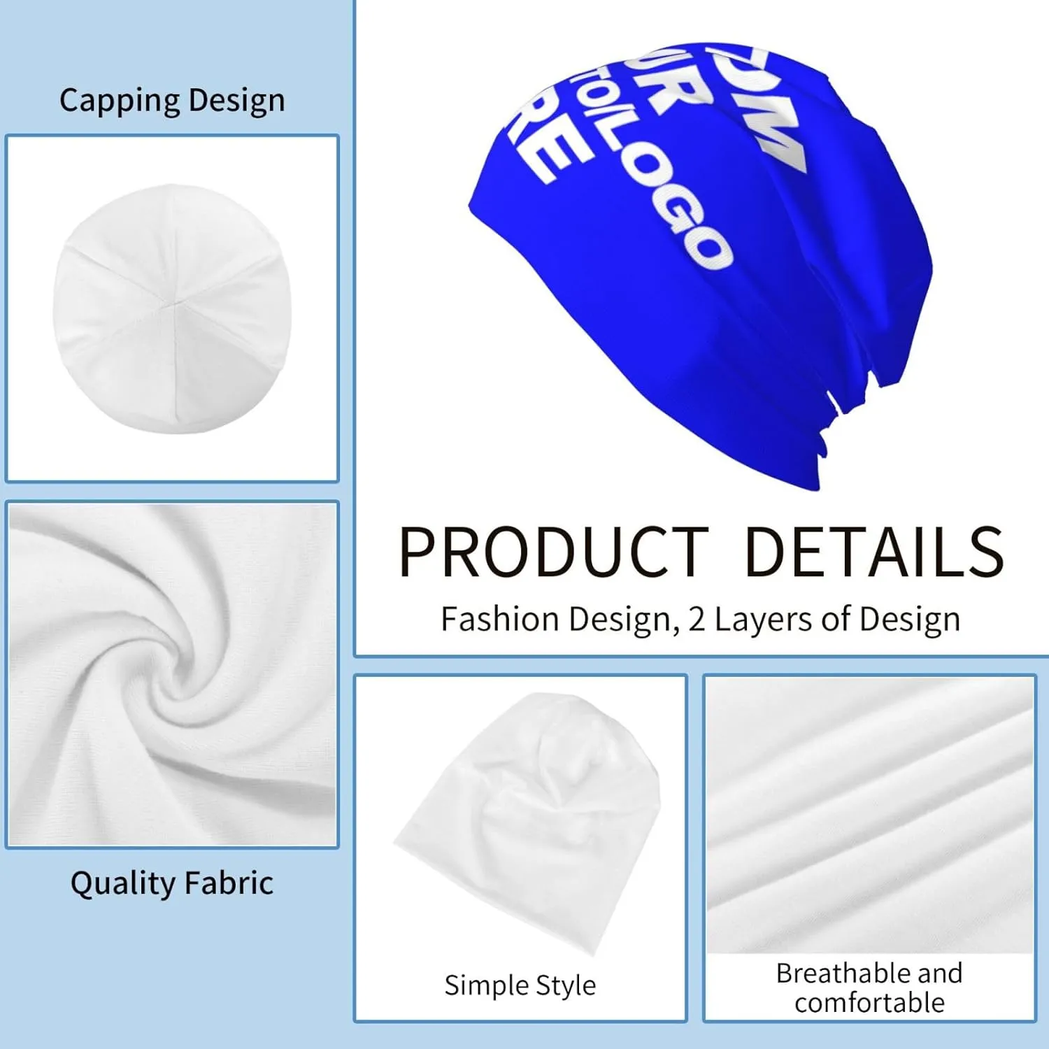 Custom Beanie for Men Women Customized Beanies Design Your Own Text/Photo/Logo/Image/Name/Picture Personalized Skull Cap