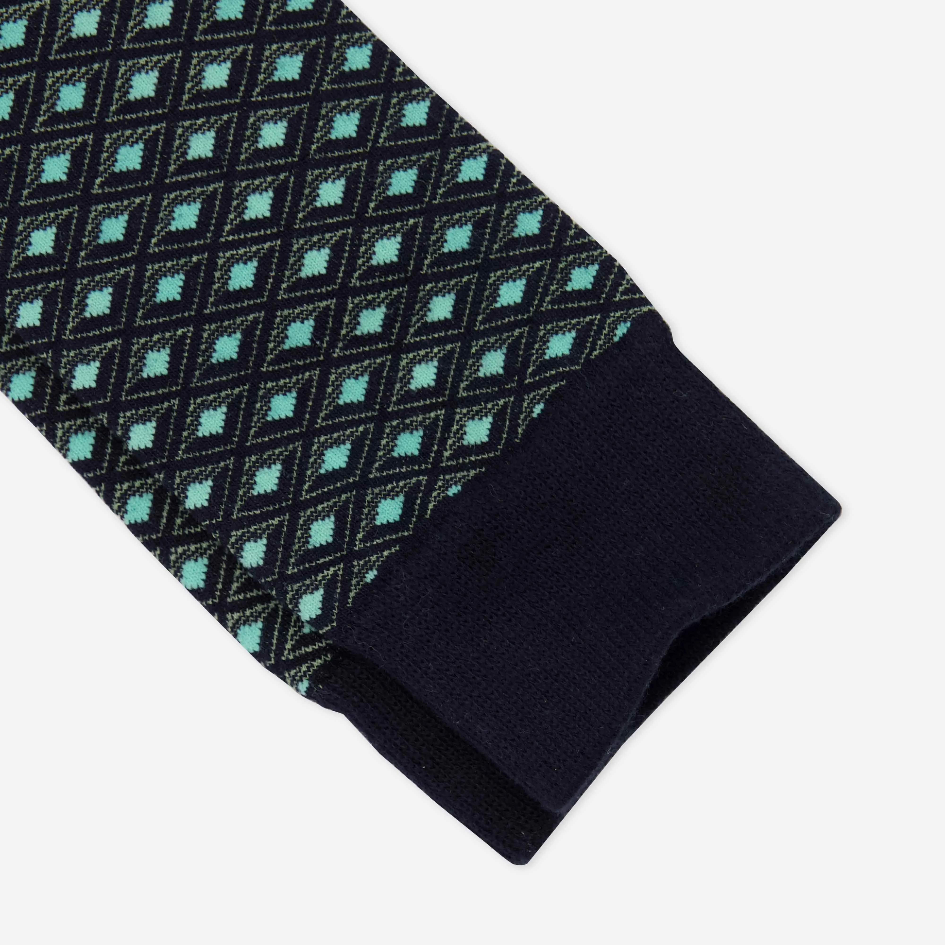 Deco Diamonds Navy Dress Socks