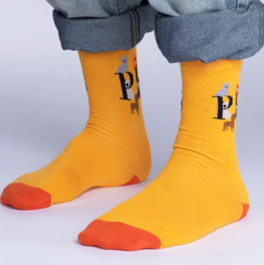 Dogmania Orange Dog Bamboo Socks: Stylish and Comfortable Socks for Dog Lovers