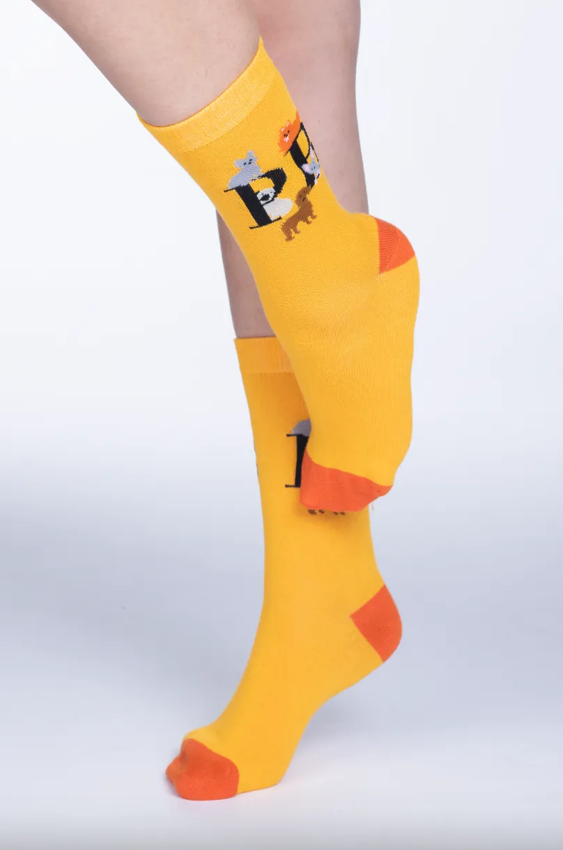 Dogmania Orange Dog Bamboo Socks: Stylish and Comfortable Socks for Dog Lovers