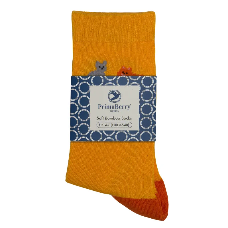 Dogmania Orange Dog Bamboo Socks: Stylish and Comfortable Socks for Dog Lovers