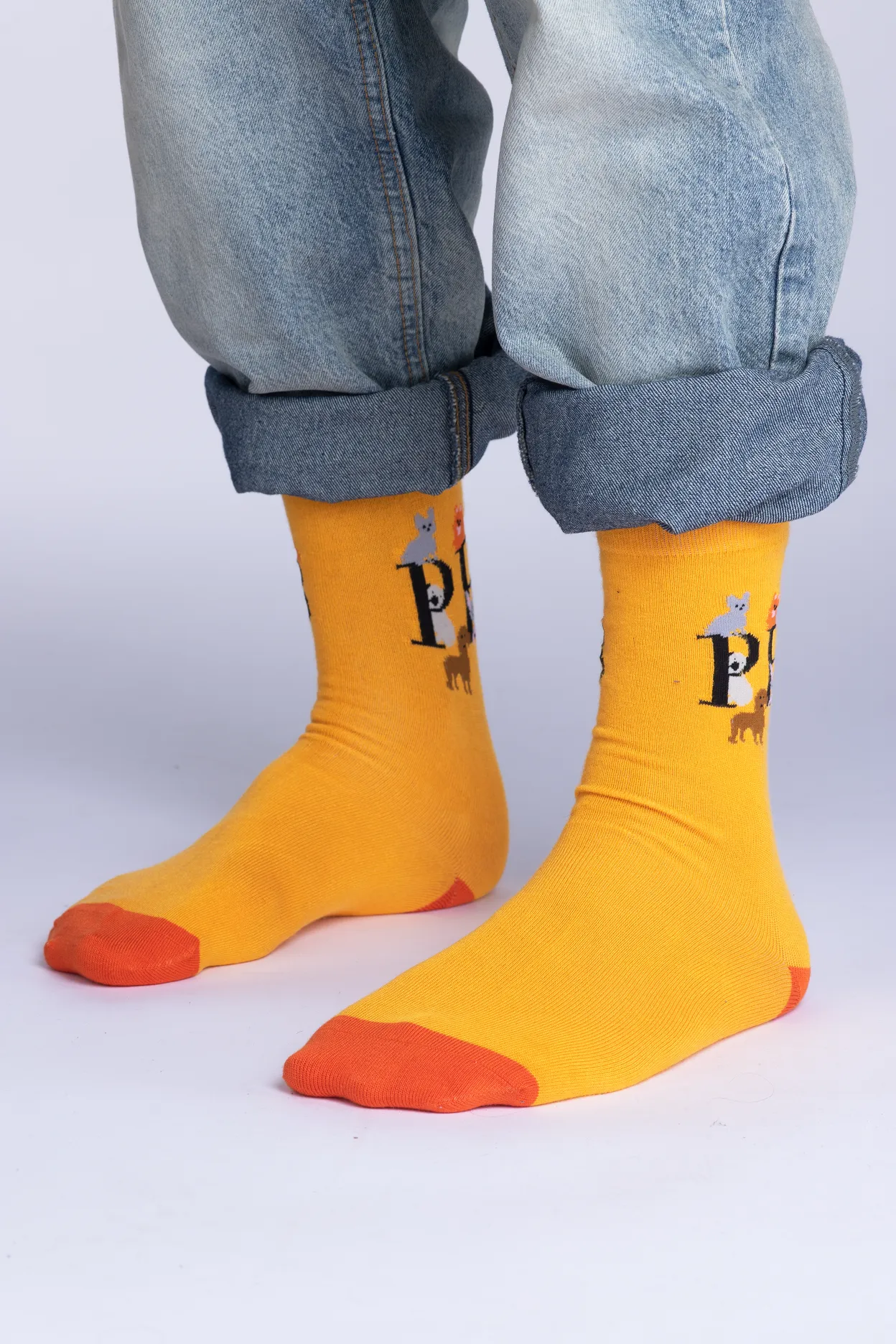 Dogmania Orange Dog Bamboo Socks: Stylish and Comfortable Socks for Dog Lovers