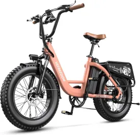 Electric Bike for Adults with Peak 1500W Motor, 48V 20Ah Removable Battery Fast Ebike,Max 70Miles & 30MPH,20" x4.0 Fat Tire Commuting Electric Mountain Bike,7-Speed, Step-Thru Bicycle