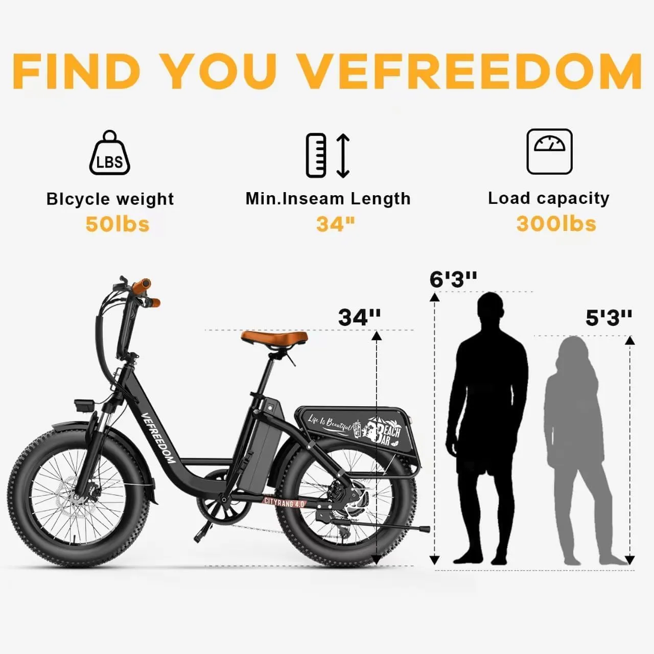 Electric Bike for Adults with Peak 1500W Motor, 48V 20Ah Removable Battery Fast Ebike,Max 70Miles & 30MPH,20" x4.0 Fat Tire Commuting Electric Mountain Bike,7-Speed, Step-Thru Bicycle