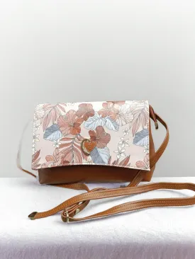 Elegant Tan Brown & Blue Print Sling Bag for Women & Girls(TPT)