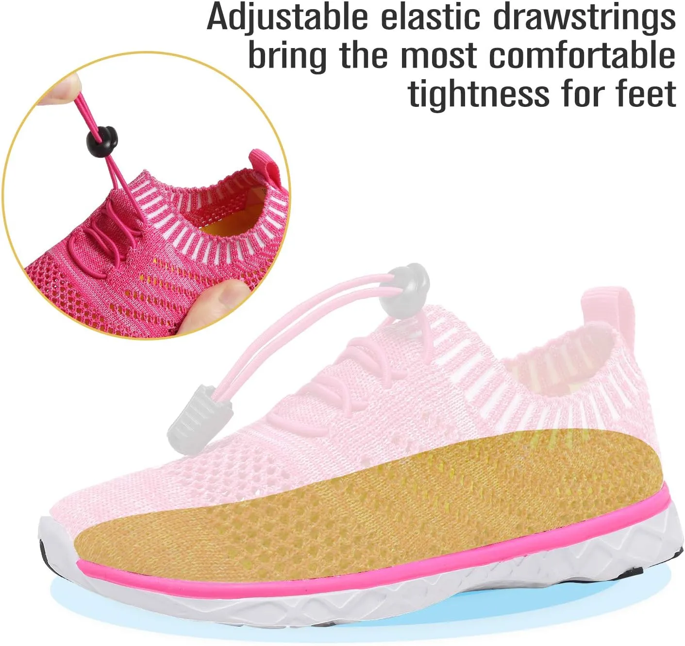 EQUICK Kids Water Shoes Boys & Girls Kids Aqua Shoes Swim Shoes Athletic Sneakers Lightweight Sport Shoes (Toddler/Little Kid/Big Kid)