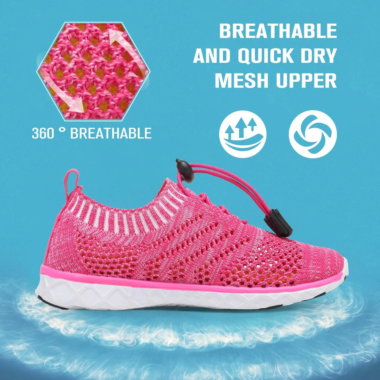 EQUICK Kids Water Shoes Boys & Girls Kids Aqua Shoes Swim Shoes Athletic Sneakers Lightweight Sport Shoes (Toddler/Little Kid/Big Kid)