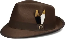 FADACHY Fedora Hats for Men & Women Short Brim Felt hat Trilby Fedora with Feather Panama Dress Hat